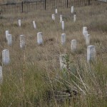 Stones marking the locations where Custer and his men fell at his last stand.